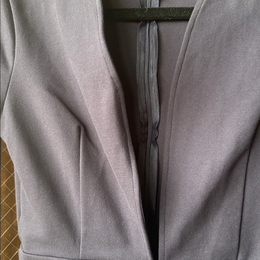 Super down stretchy one piece plunging neckline zippered back romper - Picture 2 of 3